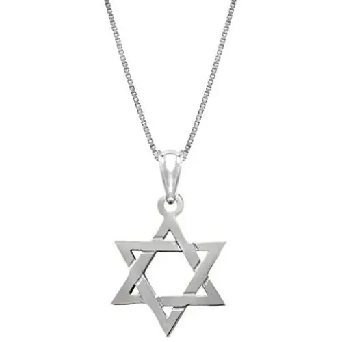 Honolulu Jewelry Company Sterling Silver Jewish Star of David Necklace Pendant with 18'' Box Chain Honolulu Jewelry Company Sterling Silver Jewish Star of David Necklace Pendant with 18'' Box Chain