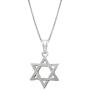 Honolulu Jewelry Company Sterling Silver Jewish Star of David Necklace Pendant with 18'' Box Chain