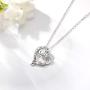 Heart Sterling Silver Necklace for Women CELESTIA CZ Heart Pendant I Love You to The Moon and Back Necklaces, Birthday Gifts - 18'' chain