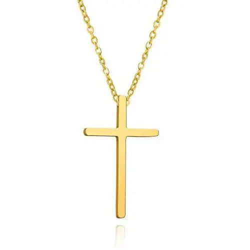 BUREI Cross Necklace for Men and Women Simple Jewelry Gold Silver Plain Cross Pendant Necklaces Gifts, 14-18inches Chain BUREI Cross Necklace for Men and Women Simple Jewelry Gold Silver Plain Cross Pendant Necklaces Gifts, 14-18inches Chain