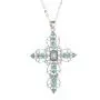 Cross Bohemian Pendant Necklace Crystal Celtic Chain Jewelry for Women Girls (Blue) Cross Bohemian Pendant Necklace Crystal Celtic Chain Jewelry for Women Girls (Blue)