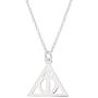 Harry Potter Jewelry for Women, Sterling Silver Deathly Hallows Pendant Necklace, 18'' Chain