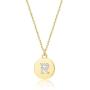 Tiny Initial Necklaces - 14K Gold Plated Dainty Cute Round Letter Necklace for Women Girls