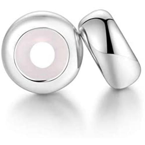 Clip Stopper Charms Sterling Silver Rondelle Spacer Bead for Bracelets （2 PCS）
