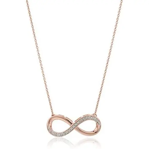 Jewelili Gold Plated Sterling Silver Diamond Accent Infinity Pendant Necklace, 18'' Jewelili Gold Plated Sterling Silver Diamond Accent Infinity Pendant Necklace, 18''