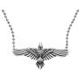 Celtic raven necklace Norse Viking odin Animal flying Bird Pagan Flying crow Pendant Necklace Medieval Triple Moon Goddess Star Witchcraft Amulet Talismanes Necklace with stainless steel 24'' ball chain witchcraft animal jewelry medieval jewelry