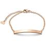 THREE KEYS JEWELRY Personalized Blank Engravable Bracelets for Women 316L Stainless Steel Bracelet Smaller Pendant Dainty Plated Rose Gold Initial Bar Charm Bracelet Silver Custom for Girls