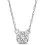 Sterling Silver Diamond Cluster Pendant Necklace (1/10 cttw, I-J Color, I2-I3 Clarity), 18''
