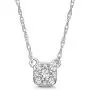 Sterling Silver Diamond Cluster Pendant Necklace (1/10 cttw, I-J Color, I2-I3 Clarity), 18'' Sterling Silver Diamond Cluster Pendant Necklace (1/10 cttw, I-J Color, I2-I3 Clarity), 18''