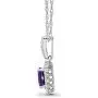 Sterling Silver Diamond and Oval Gemstone Halo Pendant Necklace (1/3 cttw, I-J Color, I2-I3 Clarity), 18'' Sterling Silver Diamond and Oval Gemstone Halo Pendant Necklace (1/3 cttw, I-J Color, I2-I3 Clarity), 18''