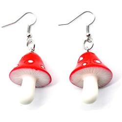 Sperrins Mushroom Dangling Earrings Necklace Set Mushroom Shape Drop Dangle Earrings Mushrooms Necklaces Jewelry Chains For Women Girls Daughters