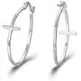 BriLove 925 Sterling Silver Jewelry Faith Hope Love Classic Hoop Cross Large Circle Dangle Earrings for Women Girls BriLove 925 Sterling Silver Jewelry Faith Hope Love Classic Hoop Cross Large Circle Dangle Earrings for Women Girls