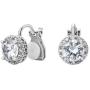 Bright Peach Cubic Zirconia Clip on Round Stud Earring Non Pierced Women/Girl Earring
