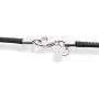Miabella Genuine Italian 2mm Black or Brown Leather Cord Chain Necklace for Men Women with 925 Sterling Silver Clasp 14, 16, 18, 20, 22, 24, 26 Inch Made in Italy
