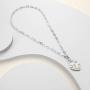 Necklace for Women 14K Gold Plated, Tiny 14K White Gold Cubic Zirconia Pendant Necklace Dainty Personalized Jewelry for Girls Gift