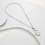 Necklace for Women 14K Gold Plated, Tiny 14K White Gold Cubic Zirconia Pendant Necklace Dainty Personalized Jewelry for Girls Gift