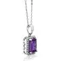 Gem Stone King 925 Sterling Silver Purple Amethyst Pendant Necklace For Women (2.61 Cttw, Gemstone Birthstone, Emerald Cut with 18 Inch Silver Chain) Gem Stone King 925 Sterling Silver Purple Amethyst Pendant Necklace For Women (2.61 Cttw, Gemstone Birthstone, Emerald Cut with 18 Inch Silver Chain)