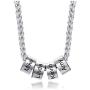 MPRAINBOW Men Women Custom Personalized Stainless Steel/Black Rope Chain ID Pendant Necklace with 2-6 Names Letters Engraved Small Custom Beads Necklace - Family Friends Name Customized Made Jewelry