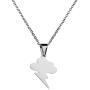 RZCXBS Thunder Necklace Hypoallergenic Surgical Stainless Steel Storm Cloud Lightning Pendant Necklace