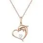 Mothers Day Gifts 18K 14K Solid Rose Gold White Gold Diamond Dolphin Heart Dainty Pendant Necklace Fine Jewelry Anniversary Birthday Gifts for Women Girls Mom Daughter Her with Jewelry Box, 16''+2''