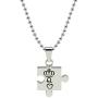 Ckysee Couples Necklace - Love Necklace For Couples, Women Men, Girlfiend And Boyfriend Matching Necklaces Stainless Steel King & Queen Relationship Necklaces K & Q Puzzle Pendant 1 Pairs