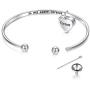 YinShan Easter Gifts Women Cremation Jewelry 925 Sterling Silver Memorial Ashes Keepsake Urn Bangle Bracelet with Heart Drop Pendant Engraved in My Heart Forever
