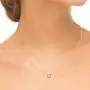 TJD 1/5 Carat Natural Brilliant Diamond Necklace 10 KT Rose Gold (H-I Color, I2 Clarity) Halo Diamond Necklace for Women Diamond Jewelry Gifts for Women
