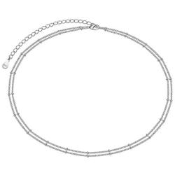 DAOSHANG Layered Necklaces for Women S925 Sterling Silver Chokers Cute Double Layered Heart/Circle/Dog Paw/Star/Moon/Starfish Choker Necklace Handmade Bead Necklace Adjustable