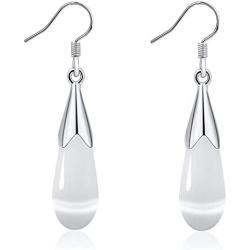 XYIYI Women Water Droplets Cat Eye Stone Dangle Earrings Teardrop Jewelry Earring for Ladies