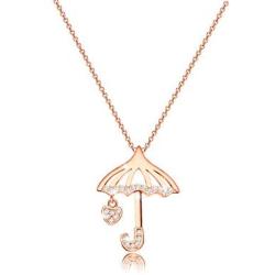 SEIRAA Umbrella Jewelry Umbrella Pendant Necklace Cubic Zircon Umbrella Necklace