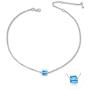 AOBOCO Sterling Silver Anklets with Swarovski Crystal, Adjustable Ankle Bracelet for Women