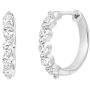 PAVOI 14K Gold Plated 925 Sterling Silver Post 16mm 5 Stone CZ Hoop Earrings for Women
