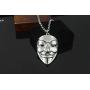 Unisex Titanium Stainless Steel V for Vendetta Clown Mask Hip-hop Charm Pendant Necklace