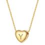 SANNYRA Dainty Initial Necklace 14K Gold White Gold Rose Gold Plated Letters A-Z 26 Alphabet Heart Pendant Necklace for Women，Valentines Day Gifts