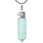 Zenergy Gems Charged Natural Himalayan Gemstone Crystal Perfect Pendant + 20'' Silver Chain + Selenite Charging Heart [Included]