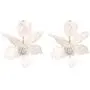 Bohemian Luxury Oversize Resin Big Flower Earrings For Women Stainless Steel Crystal Jewelry