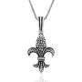 Mens Necklace 925 Sterling Silver Necklace with 24 inch Silver Chain Necklace Length, Jewelry Necklaces for Men, Fleur de Lis Theme Pendants Men Necklace