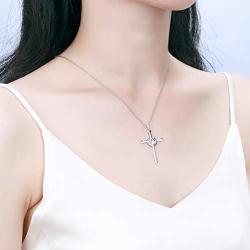 Besilver Irish Celtic Knot Cross Necklace 925 Sterling Silver Infinity Celtick Jesus Cross Pendant Necklace Women Men Heart Rose Cross Necklace Religious Jewelry for Wife Girlfriend