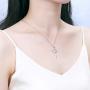 Besilver Irish Celtic Knot Cross Necklace 925 Sterling Silver Infinity Celtick Jesus Cross Pendant Necklace Women Men Heart Rose Cross Necklace Religious Jewelry for Wife Girlfriend
