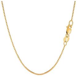14k Yellow Solid Gold Mirror Box Chain Necklace, 1mm