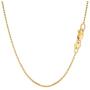 14k Yellow Solid Gold Mirror Box Chain Necklace, 1mm