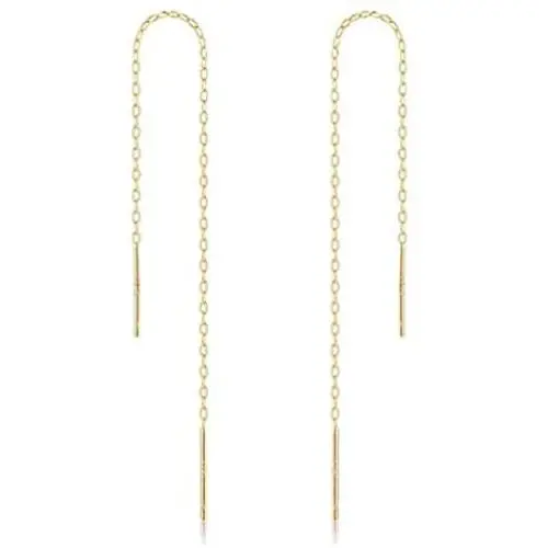 2pcs 14k Gold Plated 925 Sterling Silver Cute Dainty Ear Threads Thin Long Chain Dangle Bar Earrings | 4 inch Earring Threader Jewelry Findings SS339-4 2pcs 14k Gold Plated 925 Sterling Silver Cute Dainty Ear Threads Thin Long Chain Dangle Bar Earrings | 4 inch Earring Threader Jewelry Findings SS339-4