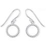 Boma Jewelry Sterling Silver Open Circle Rope Texture Dangle Earrings