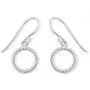 Boma Jewelry Sterling Silver Open Circle Rope Texture Dangle Earrings