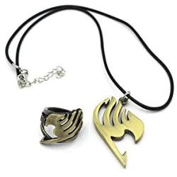 EXTREE Fairy Tail Gold and Silver Necklace Anime Cosplay Accessories Pendants and Ring