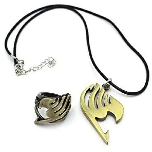 EXTREE Fairy Tail Gold and Silver Necklace Anime Cosplay Accessories Pendants and Ring EXTREE Fairy Tail Gold and Silver Necklace Anime Cosplay Accessories Pendants and Ring