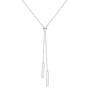 Sterling Silver Long Tassel Necklace Bar Y Lariat Long Chain Drop Adjustable Necklace Gift for Her, 28 Inches
