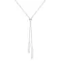 Sterling Silver Long Tassel Necklace Bar Y Lariat Long Chain Drop Adjustable Necklace Gift for Her, 28 Inches