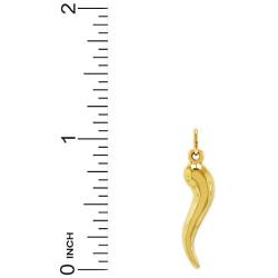 Charm America - Gold Italian Horn Charm - 14 Karat Solid Gold