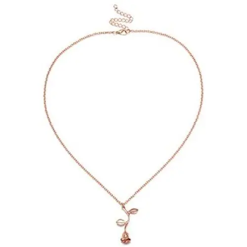 andy cool Rose Gold Flower Pendant Necklace Chain Lovers Birthday Friendship Jewelry for Mothers Day by TheBigThumb